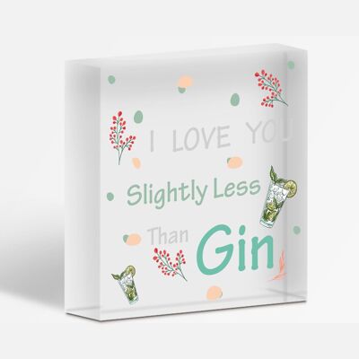 Novelty GIN Friendship Sign Wood Heart Plaque Gin & Tonic Funny Gift For Friend - Bag Not Included