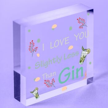 Nouveauté GIN Amitié Signe Bois Coeur Plaque Gin & Tonic Cadeau Drôle Pour Ami - Sac Inclus 3