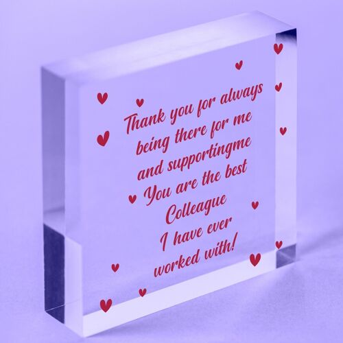 Novelty Gift For Colleague Wooden Heart Thank You Gift Leaving Christmas Gift - Bag Included
