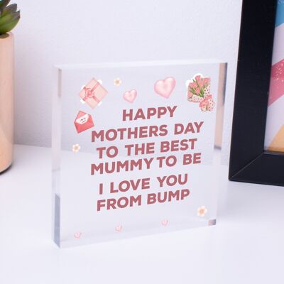 Cadeau de fête des mères pour future maman de Bump Wood Heart Cadeau pour nouvelle maman – Sac inclus