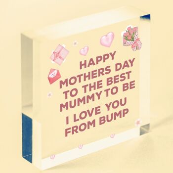 Cadeau de fête des mères pour future maman de Bump Wood Heart Cadeau pour nouvelle maman – Sac inclus 2