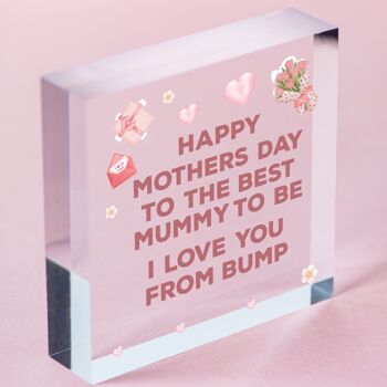 Cadeau de fête des mères pour future maman de Bump Wood Heart Cadeau pour nouvelle maman – Sac inclus 3