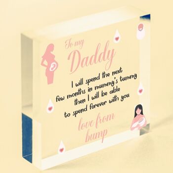 Coeur en bois fait à la main de Bump Gifts Dad To Be Father Baby Son Daughter Card - Sac non inclus 2