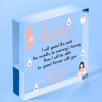 Coeur en bois fait à la main de Bump Gifts Dad To Be Father Baby Son Daughter Card - Sac non inclus 5