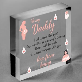 Coeur en bois fait à la main de Bump Gifts Dad To Be Father Baby Son Daughter Card - Sac non inclus 6