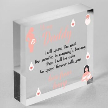 Coeur en bois fait à la main de Bump Gifts Dad To Be Father Baby Son Daughter Card - Sac non inclus 7
