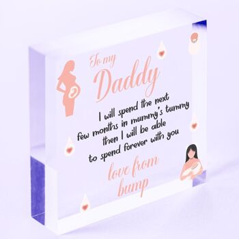 Coeur en bois fait à la main de Bump Gifts Dad To Be Father Baby Son Daughter Card - Sac inclus 8