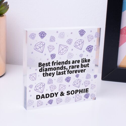 Personalised Daddy and Daughter Son Child Fathers Day Daddy Best Friends Gifts - Bag Not Included
