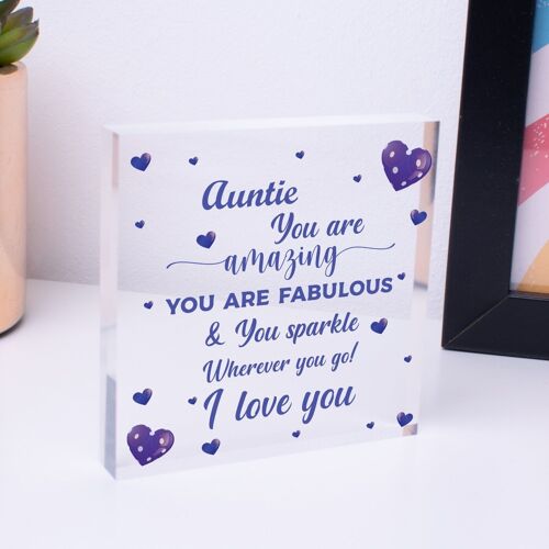 Novelty Unicorn Gift Plaque For Auntie Mummy Sister Christmas Gifts For Her - Bag Included