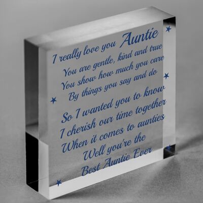 Nièce anniversaire baptême cadeau de Noël tante oncle cadeau plaque cadeaux pour elle - sac non inclus