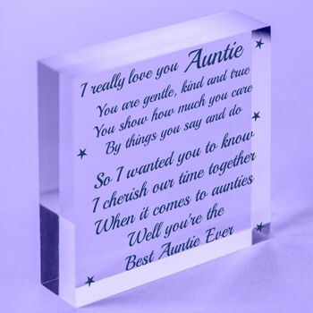 Nièce anniversaire baptême cadeau de Noël tante oncle cadeau plaque cadeaux pour elle - sac non inclus 6