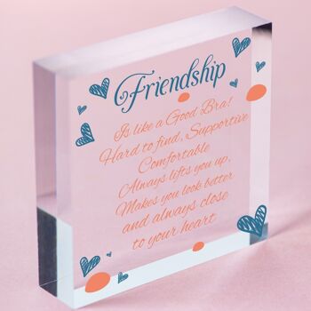 Signe d’amitié fait à la main Meilleur ami Shabby Chic Plaque Merci Cadeau Souvenir - Sac inclus 4