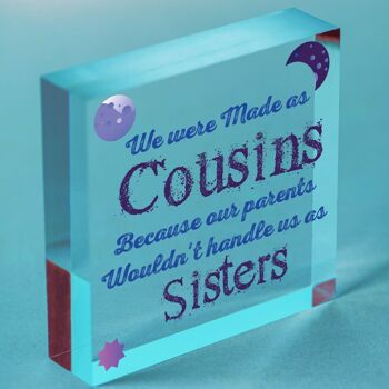 Cadeaux de cousin faits à la main pour femmes, plaque de cœur en bois, souvenir d'amitié entre sœurs, sac inclus 5