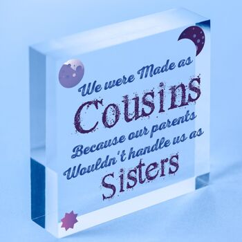 Cadeaux de cousin faits à la main pour femmes, plaque de cœur en bois, souvenir d'amitié entre sœurs, sac inclus 6