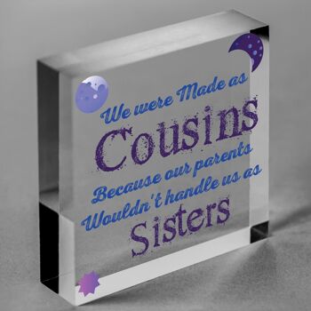 Cadeaux de cousin faits à la main pour femmes, plaque de cœur en bois, souvenir d'amitié entre sœurs, sac inclus 7