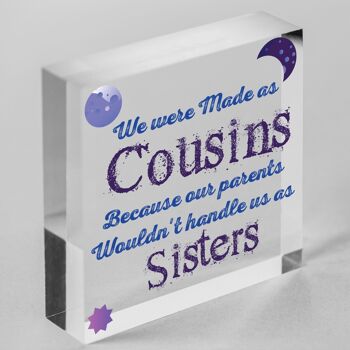 Cadeaux de cousin faits à la main pour femmes, plaque de cœur en bois, souvenir d'amitié entre sœurs, sac inclus 8