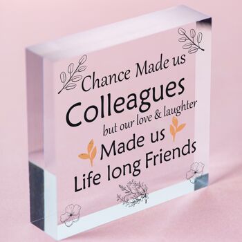 Fait à la main Chance Made Us Collègues Plaque de cœur en bois Cadeau d'amitié pour ami - Sac non inclus 5