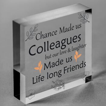 Fait à la main Chance Made Us Collègues Plaque de cœur en bois Cadeau d'amitié pour ami - Sac non inclus 7