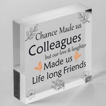 Fait à la main Chance Made Us Collègues Plaque de cœur en bois Cadeau d'amitié pour ami - Sac non inclus 8