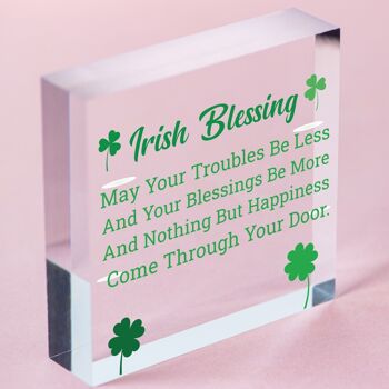IRISH BLESSING Plaque cadeau de bonheur, d'amitié, signe de maison porte-bonheur pour la Saint-Patrick – Sac non inclus 5