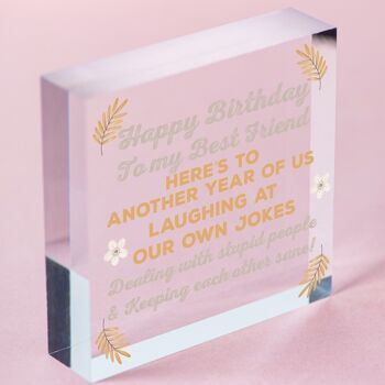 Carte de joyeux anniversaire, cadeau d'anniversaire pour meilleur ami, plaque d'amitié, souvenir amusant, sac non inclus 1