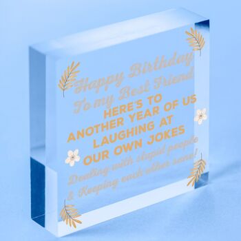 Carte de joyeux anniversaire, cadeau d'anniversaire pour meilleur ami, plaque d'amitié, souvenir amusant, sac non inclus 2