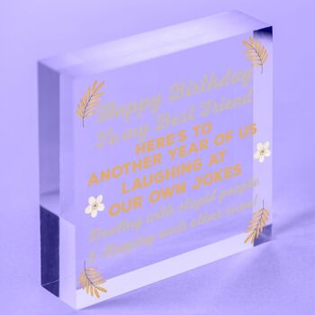 Carte de joyeux anniversaire, cadeau d'anniversaire pour meilleur ami, plaque d'amitié, souvenir amusant, sac non inclus 3