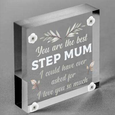 Handgefertigtes Holzschild „Best Stepmum“ zum Aufhängen, Geschenke für Mama, Mama, Geburtstagsgeschenke – Tasche nicht im Lieferumfang enthalten