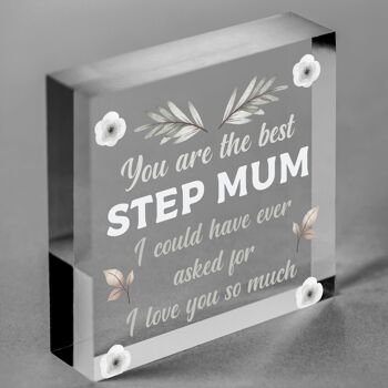 Cadeaux de plaque suspendue en bois de meilleure belle-mère faits à la main pour les cadeaux d'anniversaire de maman - Sac non inclus 1