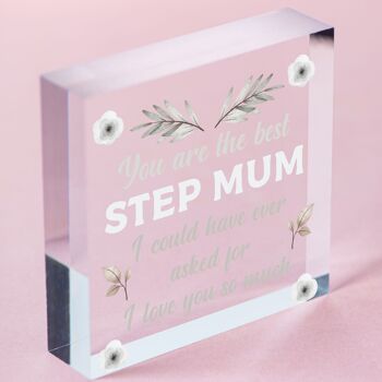 Cadeaux de plaque suspendue en bois de meilleure belle-mère faits à la main pour les cadeaux d'anniversaire de maman - Sac non inclus 7