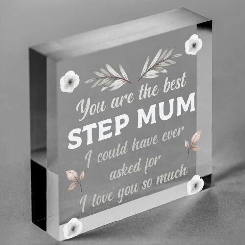 Handmade Best Stepmum Wood Hanging Plaque Gifts For Mum Mummy Birthday Gifts - Bag Included