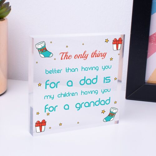 Gift For Grandad Birthday Christmas Engraved Heart Thank You Dad Gift - Bag Included