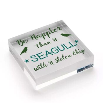 Happier Seagull Funny Inspiring Friendship Gift Plaque suspendue Meilleur ami Signe - Sac inclus 5
