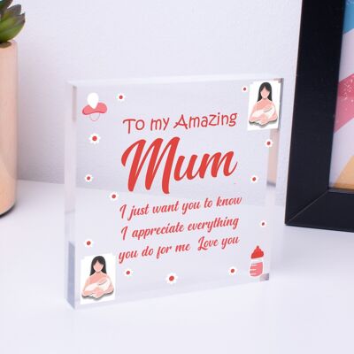 Gift For Mum Acrylic Sign Mum Birthday Christmas Gift From Daughter Son Keepsake - Bag Not Included