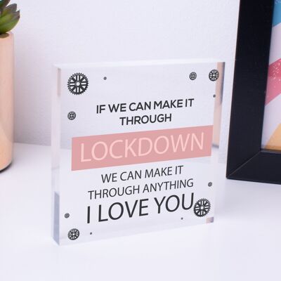 Lustige Post-Lockdown-Jubiläumsgeschenke mit Herz aus Holz als Geschenk für Freund und Ehemann – Tasche nicht im Lieferumfang enthalten
