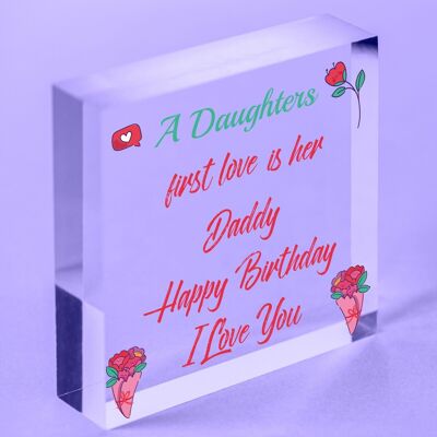 Love Daddy Dad Wooden Heart Happy Birthday Card Gift Son Daughter Baby Thank You - Bag Not Included