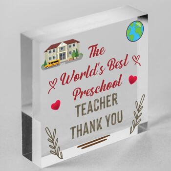 Cadeau pour enseignant préscolaire, cœur en bois, cadeau de remerciement, cadeau de sortie préscolaire - Sac non inclus 7