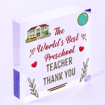 Cadeau pour enseignant préscolaire, cœur en bois, cadeau de remerciement, cadeau de sortie préscolaire - Sac non inclus 8