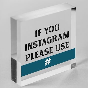 Si vous Instagram #HASHTAG tableau décoration de réception de mariage signe de plaque - sac non inclus 3