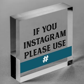 Si vous Instagram #HASHTAG tableau décoration de réception de mariage signe de plaque - sac non inclus 4