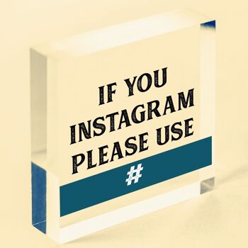 Si vous Instagram #HASHTAG tableau décoration de réception de mariage signe de plaque - sac non inclus 6
