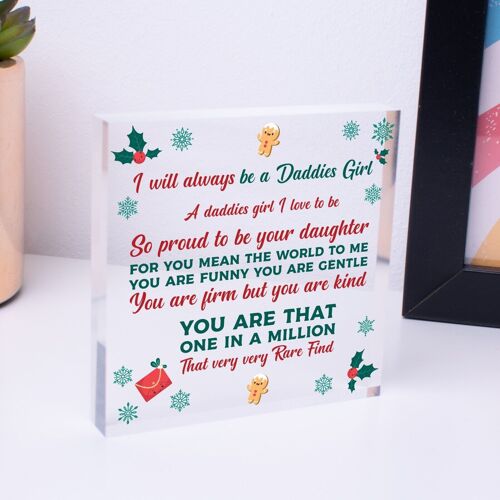 Daddy's Girl Acrylic Block FATHERS Dad Daddy Gift For Him Daughter Son Thank You - Bag Not Included