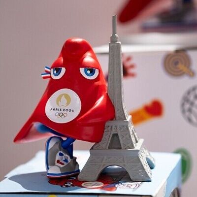Maskottchenfigur der Olympischen Spiele 2024 in Paris – Frankreich Eiffelturm