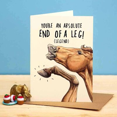 End Of A Leg Card - Funny Horse Card - Friendship Card