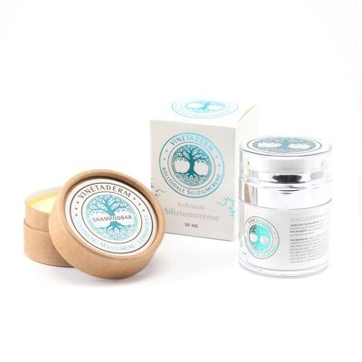 Set di prodotti Vinetaderm Crema al silicone colloidale 30 ml e barra shampoo al silicone 50 g