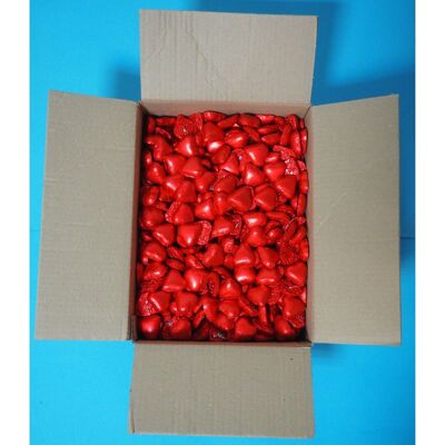 Schachtel mit 5 kg Schokoladenaluminiumherzen