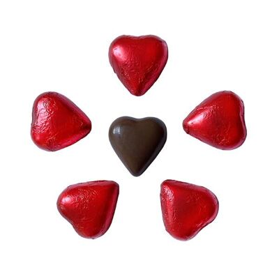 Caja 5kgs chocolate corazones aluminio