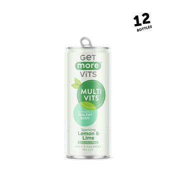 Pack de 12 canettes de boisson Multivits Citron & Citron Vert 330 ml 2