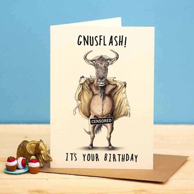Gnusflash-Karte – Geburtstagskarte – lustige Geburtstagskarte