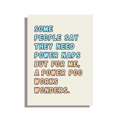 Power Poo lustige Geburtstagskarte auf wunderschönem FSC-unbeschichtetem Karton mit grauem Umschlag